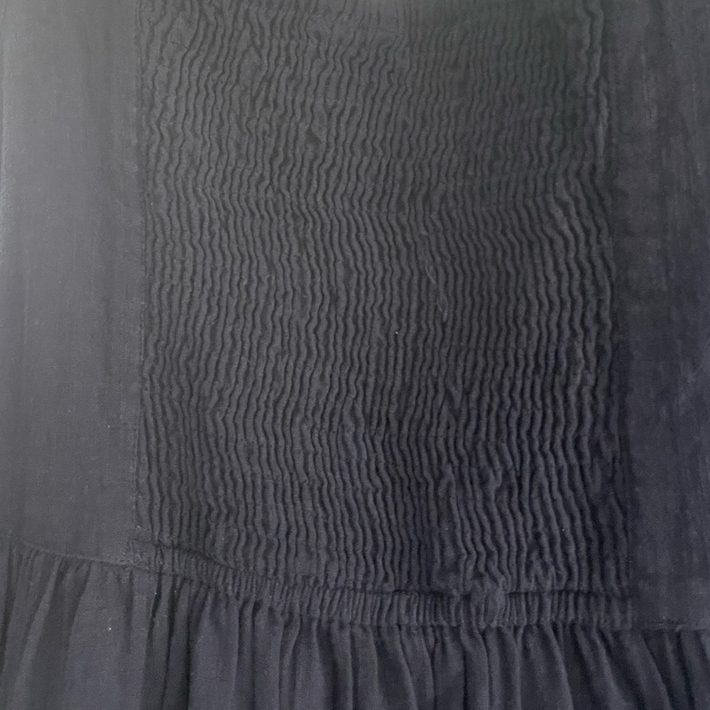 Navy cotton mid length dress.